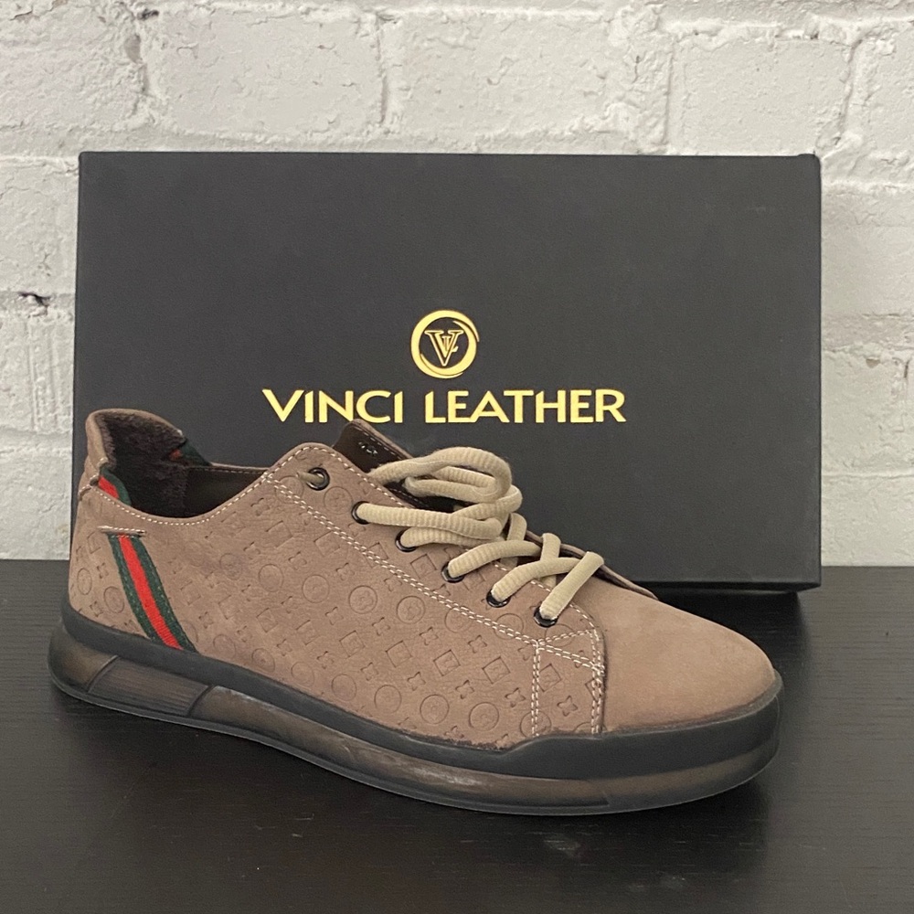 Vinci Leather - The Journey Tan Suede Men Sneaker